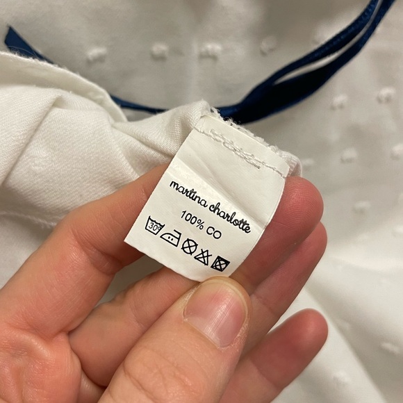 Martina Charlotte White Swiss Dot Bow Blouse - Picture 8 of 13